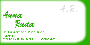 anna ruda business card